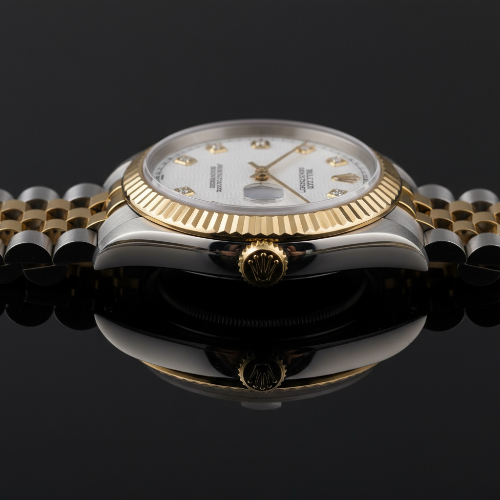 Elegant Gold & Silver Quartz Watch with Date Display