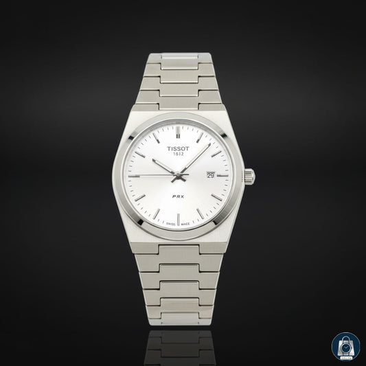 Premium Silver- White Dial Stainless Steel Quartz Watch