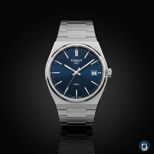 Premium Silver-Blue Dial Stainless Steel Quartz Watch
